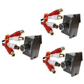 CAXUSD 3pcs Remote Level Control for Car Audio Gain Level Bass Volume Knob Controller RCA Connectors