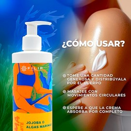 Crema Humectante de Jojoba y Algas Marinas | Nutrición Profunda, Suaviza y Mejora la Elasticidad de la Piel | Prevención de Estrías | Uso Diario | 360