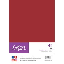 Crafter's Companion A4 Funky Pack-Red-1.8mm Thickness-Pack of 6 Sheets-Craft Foam Cardmaking Easy Cut