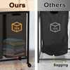 Timberer Laundry Hamper, Laundry Sorter 3 Section, Rolling Laundry Basket
