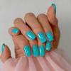 SXVME Uñas postizas acrílicas naturales, semitransparentes, con pegamento, estilo ataúd,