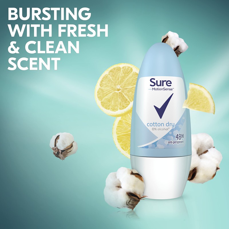 Sure Cotton Fresh Roll-on Deodorant - 6pk x 50ml