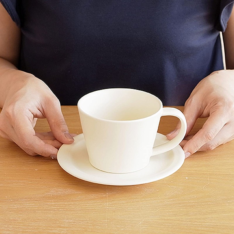 SAKUZAN Coffee Cup & Saucer, Set of 2 Same Color,