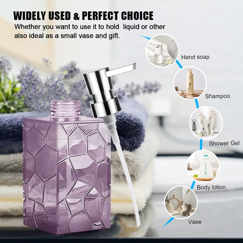 2 Pack Soap Dispenser 12oz Acrylic Liquid Lotion Hand Dispenser