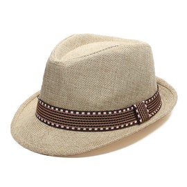 HIHCBF 1920s Kids Costume Accessories Set Boys Party Outfits Adjustable Suspenders Pre-Tied Bow Tie Short Brim Fedora Hat Khaki 7-15T