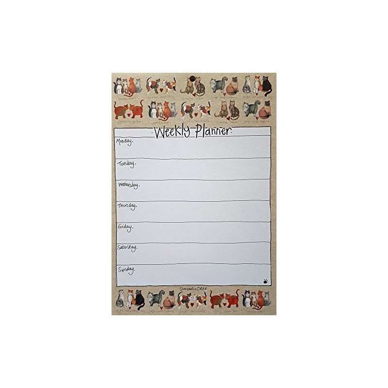 ALEX CLARK Charismatic Cats Weekly Planner - Weekly Meal Planner