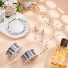 UNICRAFTALE 2 Rolls Jewelry Wire Craft Wire Beading Wire Flexible Metal Wire Jewelry Tinned Wire Bendable Metal Sculpting Wire 0.8mm for Beading Jewelry Making Sculpting Floral Making