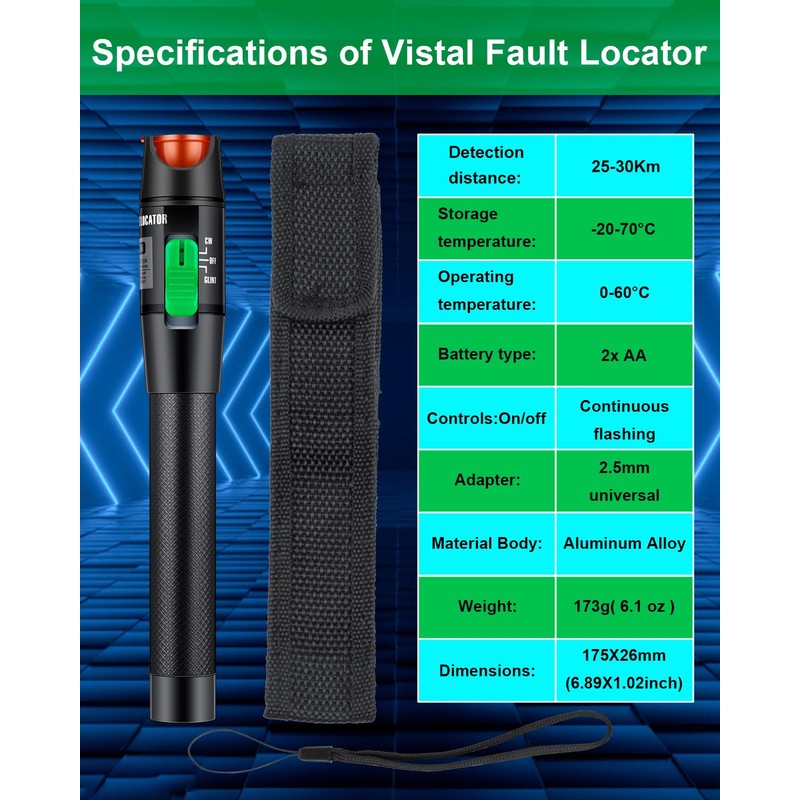 Duogalia 4 in 1 Fiber Optic Tester Portable Fiber Power