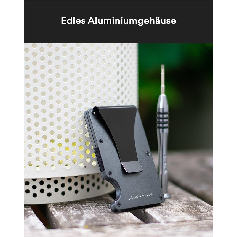 Lederhand iStrong Card Holder, gray, Minimalist