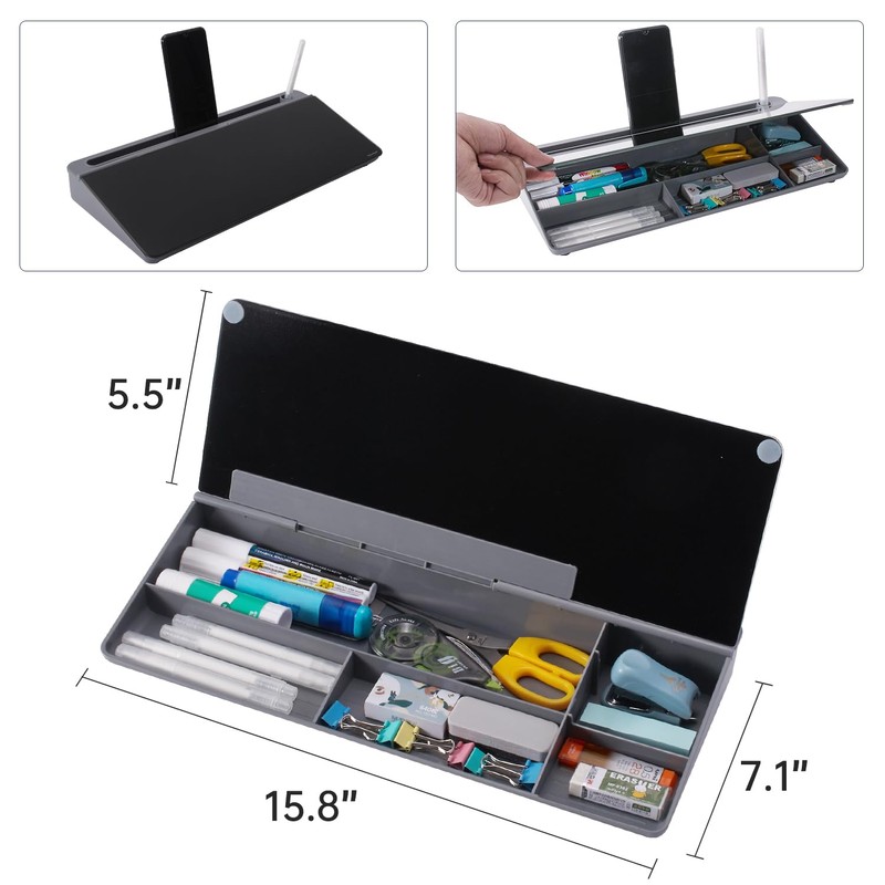 TSJ OFFICE Desktop Whiteboard Dry-Erase-Board - Computer Keyboard Stand White