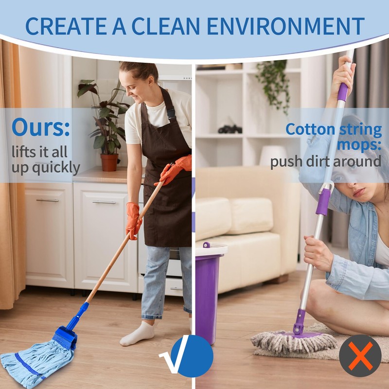 4 Pack - Large Microfiber Tube Mop 400GSM - Heavy
