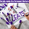 Fuutreo 10 Pack Jumbo Permanent Markers Bulk Large Chisel Tip