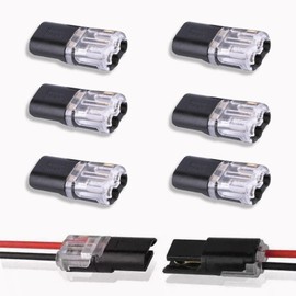 6 Pcs Wire Connectors Push Fit, Electrical Connectors Led Weld-Free Strip-Free Terminal Interpluggable Connector with Lock, Suitable for 18-22AWG Wire Solder-Frees Splice Connector