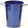 HiT 8300E GB French Metal vase, 7" by 12", Glazed Blue