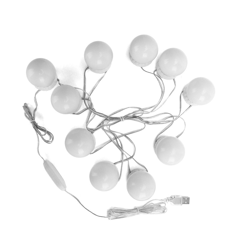 LED Makeup Mirror Lights Retractable Mirror Lamp with Dimmable Light