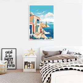 UNIQUORS Paint by Numbers Adult Landscape, Painting Hand Painted Sea Nature, Oil Painting Abstract Sea with 3 Brushes, Acrylic Paint, 40 x 50 cm (Without Frame)