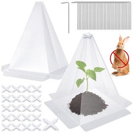 Niuyhe Niuyhe Garden Cloches for Plants, 20 Pack Plastic Small Plant Seedling Protector, Reusable Clear Bell Covers with 40pcs Metal Stakes, Mini Greenhouse Against Sun, Frost, Snails, Birds, 7.8" x 11"