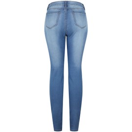 2LUV Pantalones vaqueros ajustados elásticos con 5 bolsillos para mujer, azul claro (Light Blue1), 33