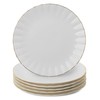 BTaT- Porcelain Dinner Plates with Gold Trim,10.5 inch, Set of