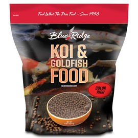 Blue Ridge Koi Fish Food 5lb - Koi Food 3/16” Color Rich Formula Goldfish Food, Premium Fish Food for Ponds, Ponds Fish Food, Koi Food Fall and Winter Fish Food, Floating Pond Pellets Fish Food