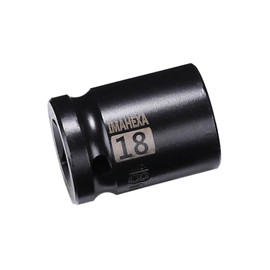 IMAHEXA 1/2 - Inch Drive 18mm Metric Shallow Impact Socket with Anti - Rounding 6 - Point Design, Made of Cr - Mo Steel for Shallow Impact Applications
