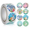 500 PCS Easter Stickers Roll Bunny Rabbit Eggs Pattern Easter