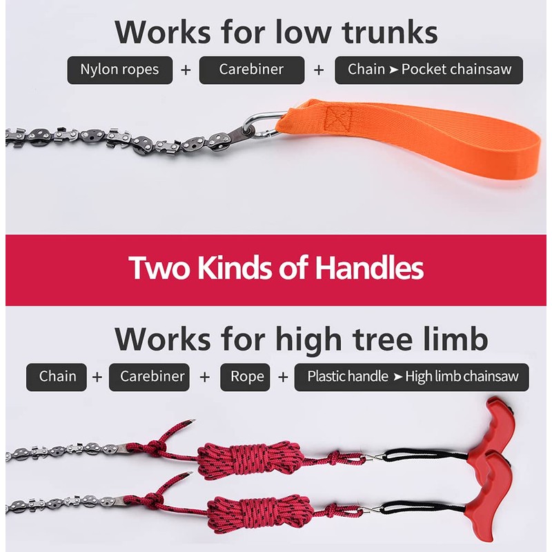 53 Inch Rope Saw, High Reach Tree Limb Hand Rope