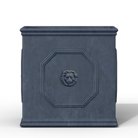 Kante Lion Head Square Concrete Planter, 12.5 Inch Large Plant Pot with Drianage, Modern English Style Decor for Home, Patio, Garden, Antique Gray