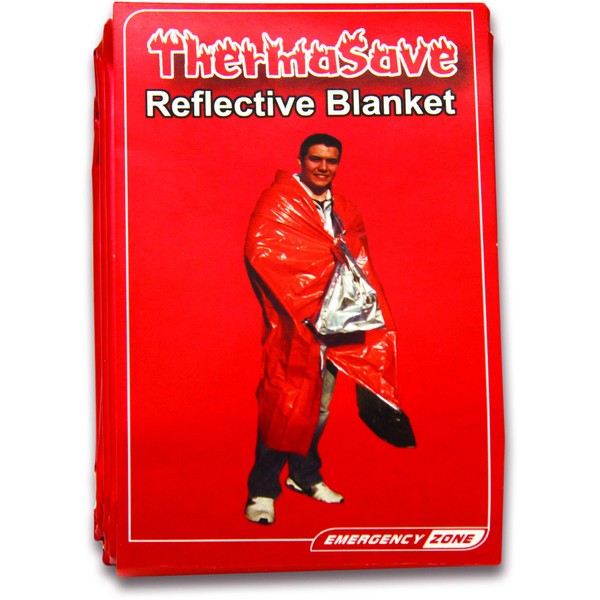 Emergency Zone ThermaSave Emergency Reflective Blanket, Brand, Survival Heat Sheet. Single Pack