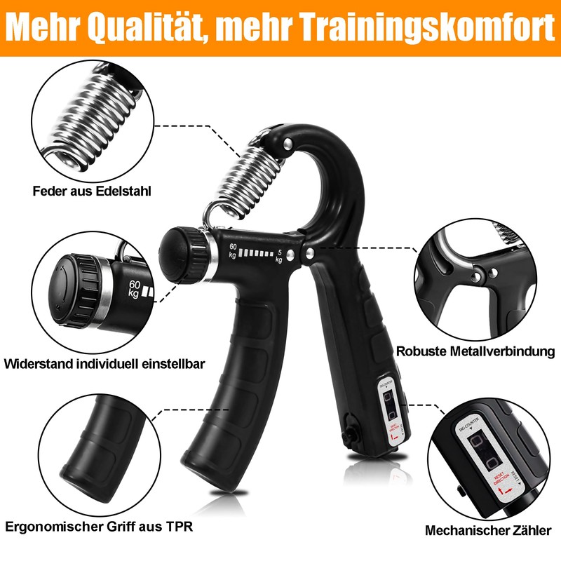 KiwiPower Grip Strength Trainer Pack of 2 from 10 kg