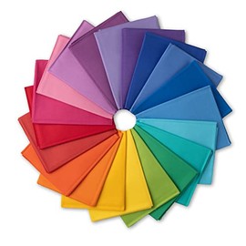 Connecting Threads Color Wheel 20 pcs 18"x22" 100% Cotton Premium Precut Quilting Fabric Bundle Fat Quarters (Rainbow)