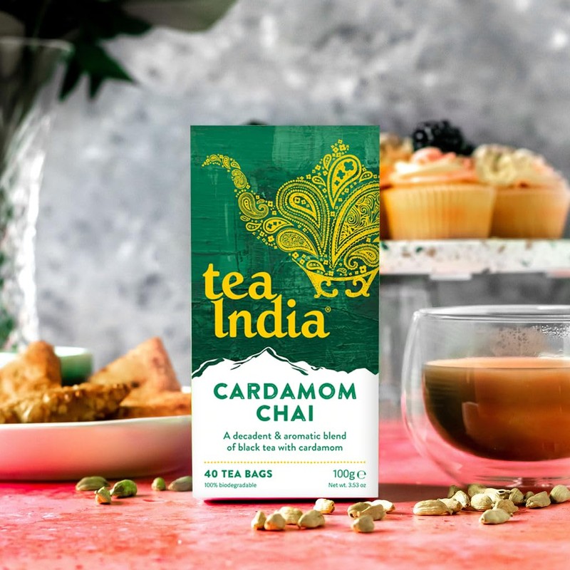 Tea India Chai Tea Bags (4 Packs of 40 Biodegradable
