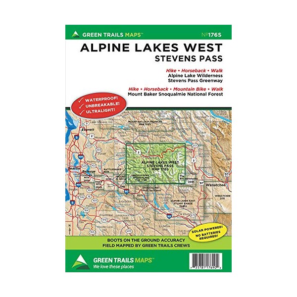 Alpine Lakes West Stevens Pass, WA No. 176S (Green Trails