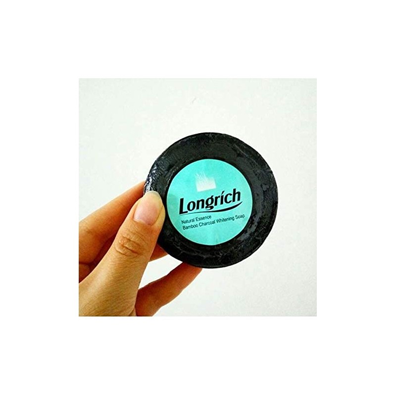 Longrich Bamboo Charcoal Soap, Black Soap,Brightening Soap for Fighting Pimples,