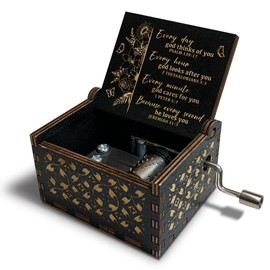 Zpvuklkl Christian Gifts for Women Men, Antique Engraved Scripture Music Boxes, Spiritual Gifts for Women, Prayer Music Box, Bible Gifts for Women, Baptism Gifts, Catholic Gifts on Birthday Christmas