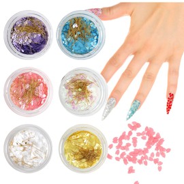 Nail Parts, Cherry Blossom, Hologram, 6 Colors, Cherry Blossom Petals, Thin Cute, Nail Holo, Gold Filigree Enclosed Parts, Flowers, Nail Art, Deco Parts, Nail Art, Gel Nail