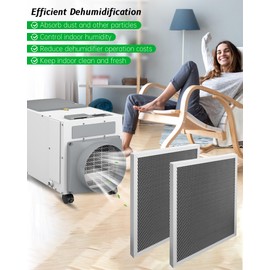 2PCS 5443 Dehumidifier Filter Fit for Whole-House Dehumidifiers Models 1830 1850 1852 and Ventilation Models 8191 8192 Replacement MERV 8 Filter 10"x12"x1"