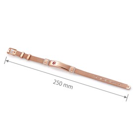 FineryGal Rose Gold Medical Alert No Bp Bracelets for Women Men Grandpa Adjustable Stainless Steel Health Condition Emergency Bracelets
