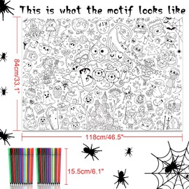 DPKOW Happy Birthday Paper Tablecloth for Colouring with Pens, 47 x 33 Inch Paintable Poster Tablecloth for Children Boys Birthday Gift Crafts Animal Dinosaur Space Pirates etc