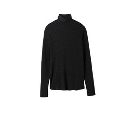 Intimissimi Woman's Turtleneck Top in Modal Light with Cashmere Lamé in Black, Size S
