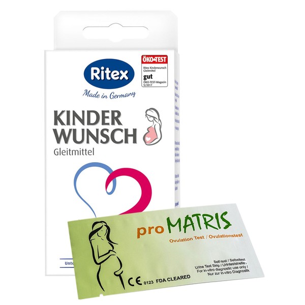 Ritex Kinderwunsch Lubricant Value Pack + 20 ProMatris Ovulation Test Strips 10 miu/ml