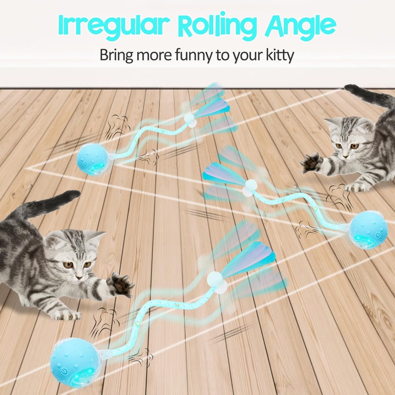 PLITTPETTS Interactive Cat Toys Ball for Indoor Cats, 2025 New
