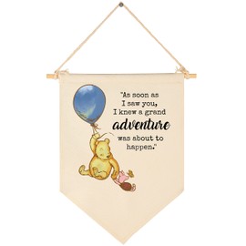 As Soon As I Saw You-Adventure Was About to Happen-Christmas Birthday Party Bunting-Baby Gift Shower-Winie Wall Flag Decor Gift the Pooh-Banner Sign Gift for Nursery Bedroom Playroom Front Door