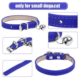 ChengFu XXS Dog Collar Teacup Dog Collar, Blue Dog Collar, Teacup Dog Collar for Small Dogs Cats, Blue, 3/8 inch Width