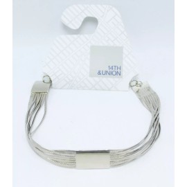 14th & Union New Shiny Silver Multi Strand Choker Necklace by 14th & Union #N2524