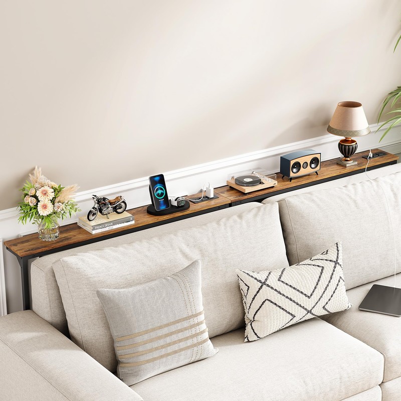 Kitstorack Narrow Console Table Behind Sofa Couch, Design with Adjustable