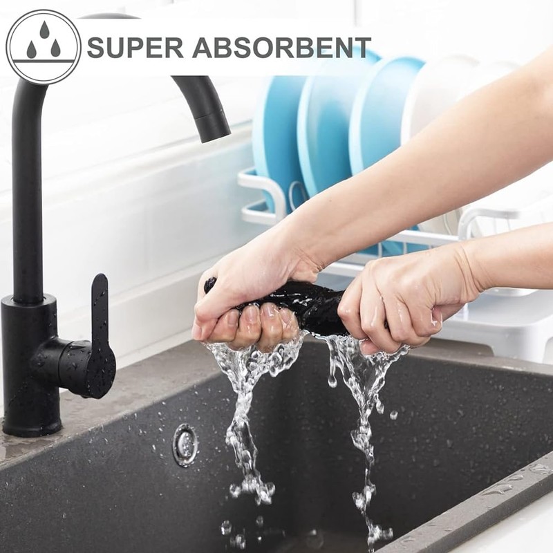 SUNCHSEN Kitchen Towels, 6Pcs Weave Ultra Soft Absorbent Dish Towels