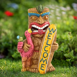 EPTUEGA Solar Lights Waterproof Outdoor Garden Decor- Easter Garden surf Tiki Statues for Patio Lawn Yard Decorations | Auto On/Off & Long Working Hours 11.42 inch Tall