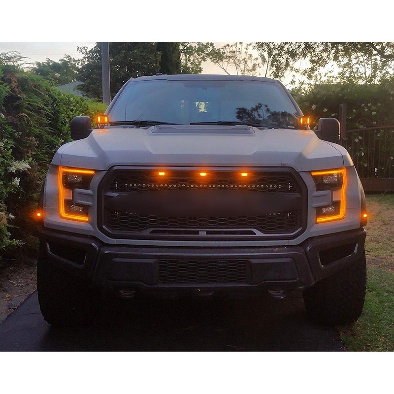 Areyourshop 3X Bumper Grille LED Light Grill For F-150 F150