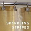 Popkozzi Gold Shower Curtains for Bathroom: Glitter Sparkle Bling Fabric